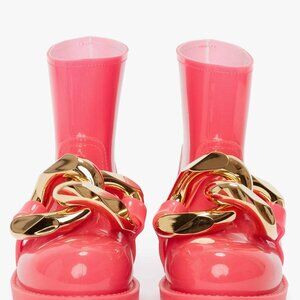 JW Anderson Chain Rubber Boot Neon Pink Womens Size 8US/38EU
